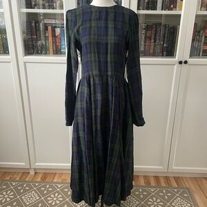 Son de Flor marie dress in blue tartan xxs